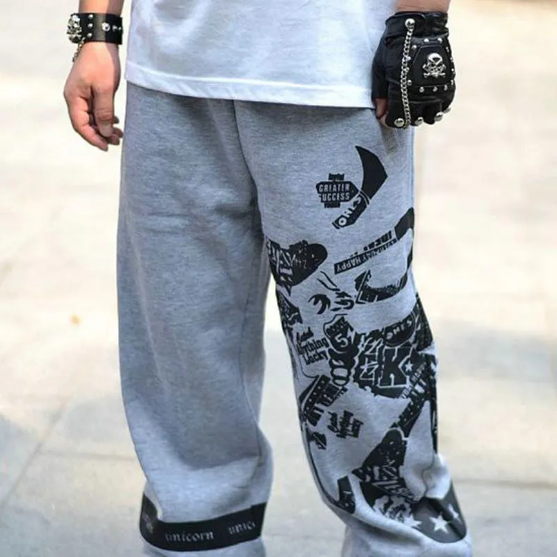 Men's Spring Cotton Sweatpants With Print