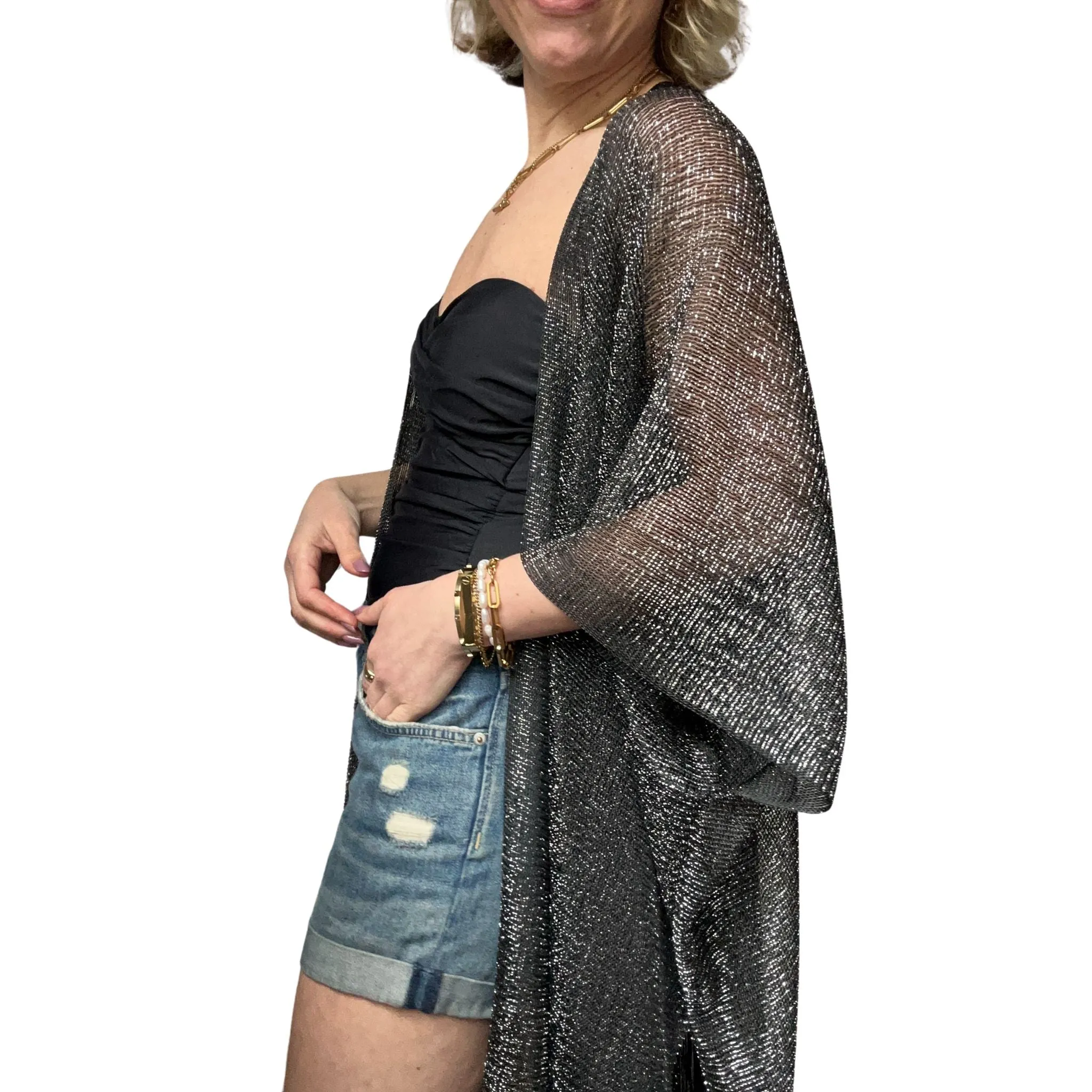 Metallic Kimonos and Ponchos