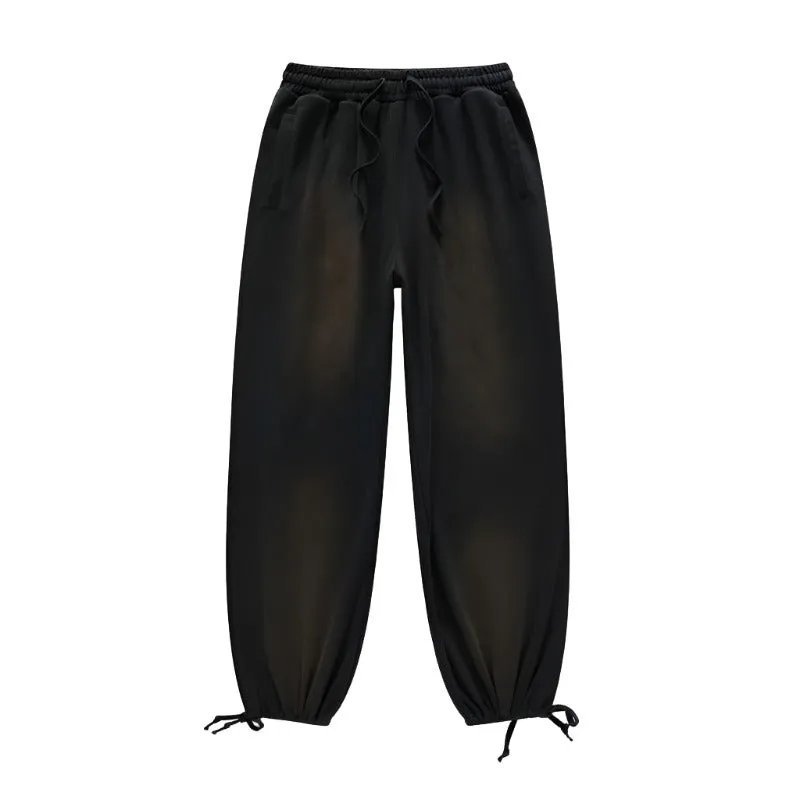Metallic Solid Color Drawstring Jogger Sweatpants