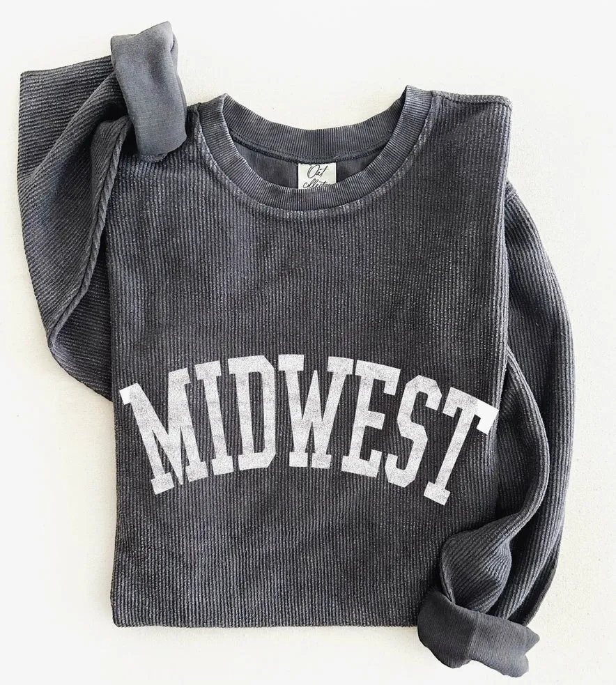 Midwest Thermal Vintage Pullover- Charcoal