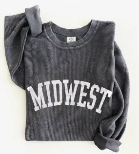 Midwest Thermal Vintage Pullover- Charcoal