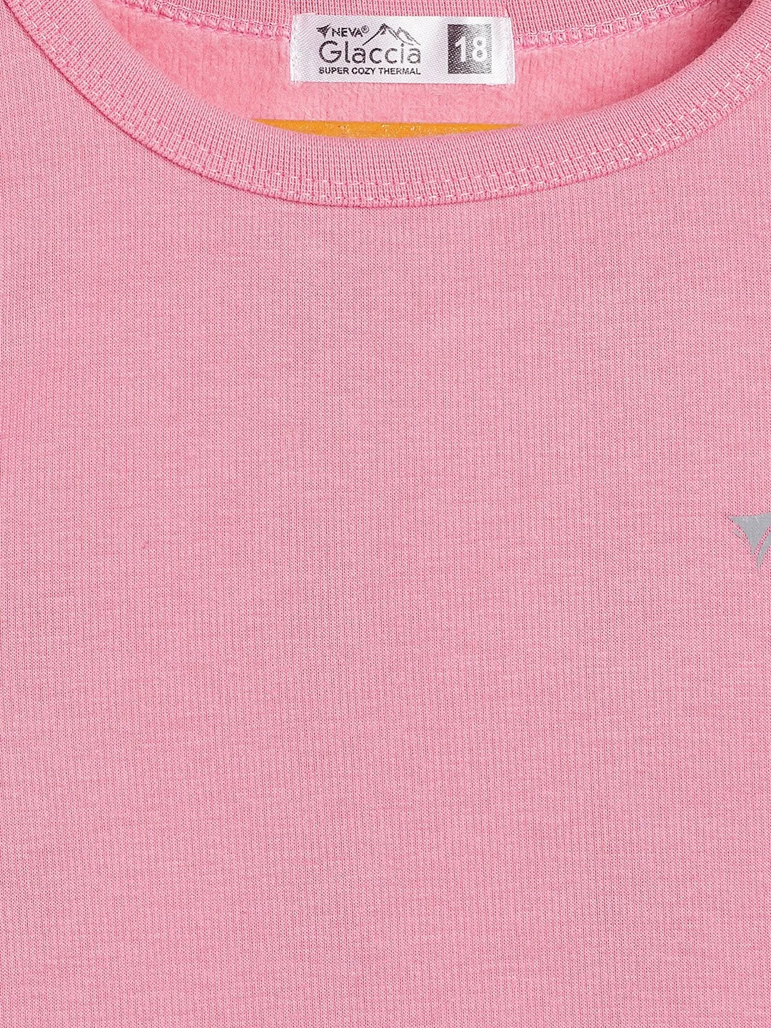 Neva Kid's Round Neck Full Sleeve Thermal Upper & Bottom Set- Coral