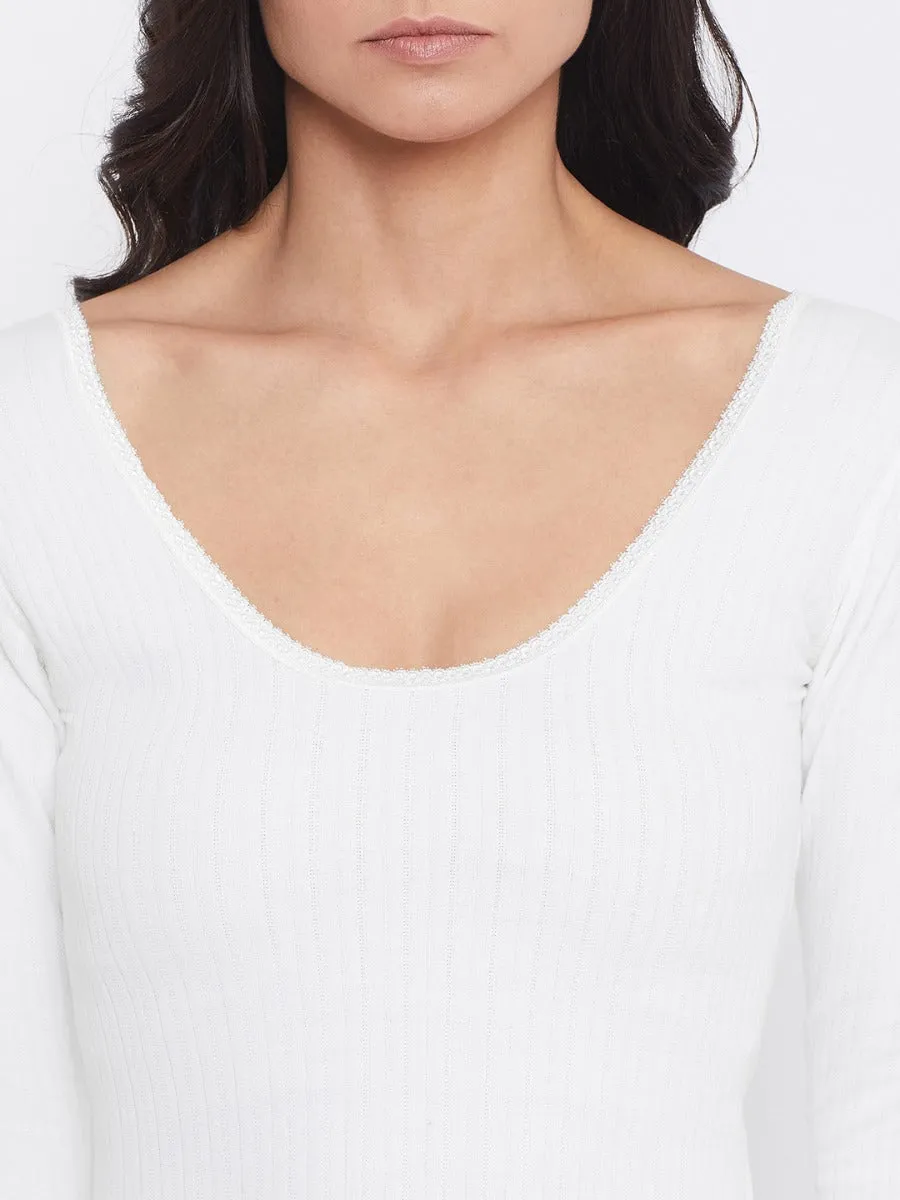 Neva Modal Deep Scoop Neck 3/4th Sleeve Warmer/Thermal Upper for Women