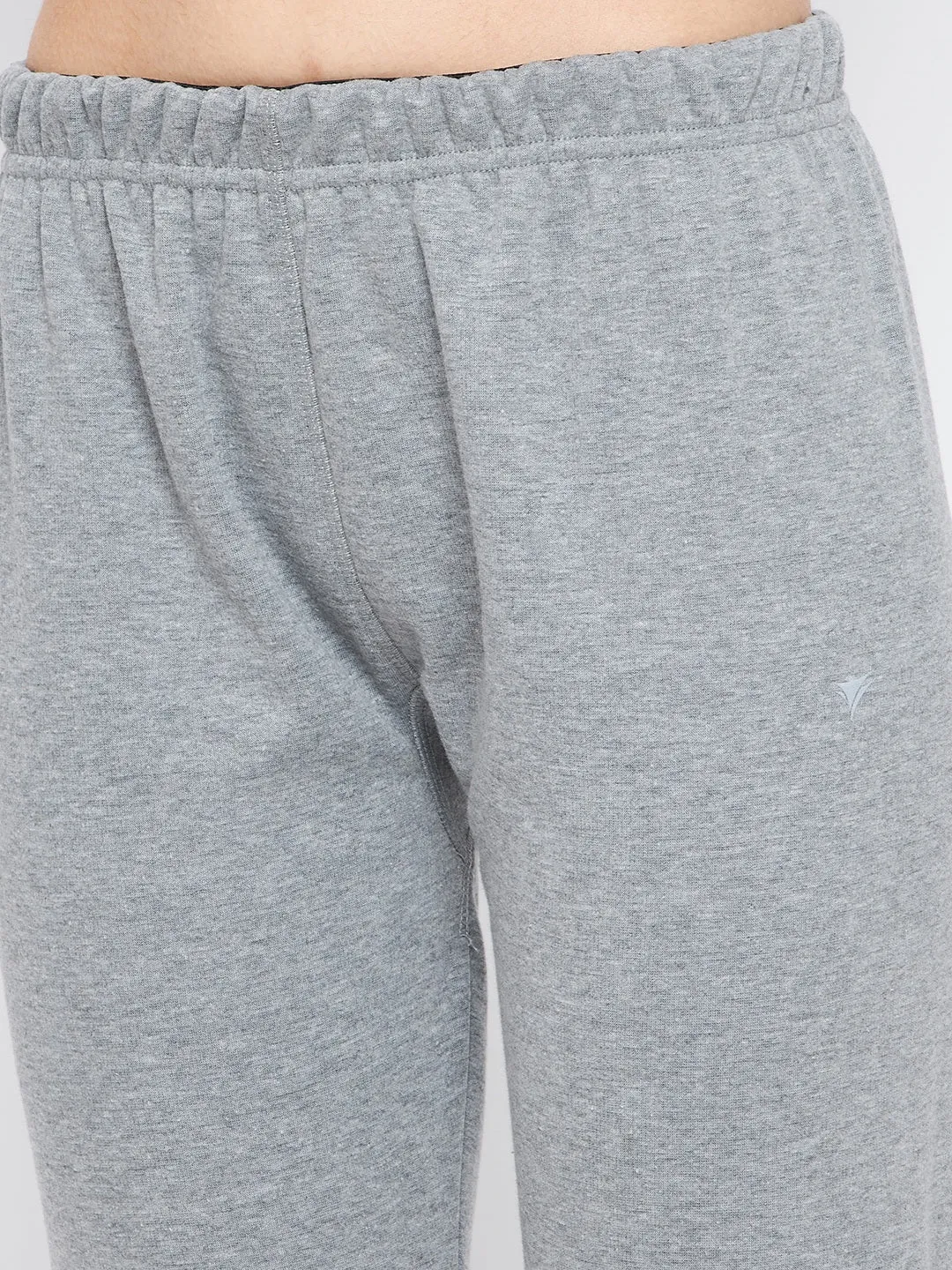 Neva Women Round Neck 3/4 Sleeve Thermal Upper & Bottom Set- Milange Grey (Glaccia)