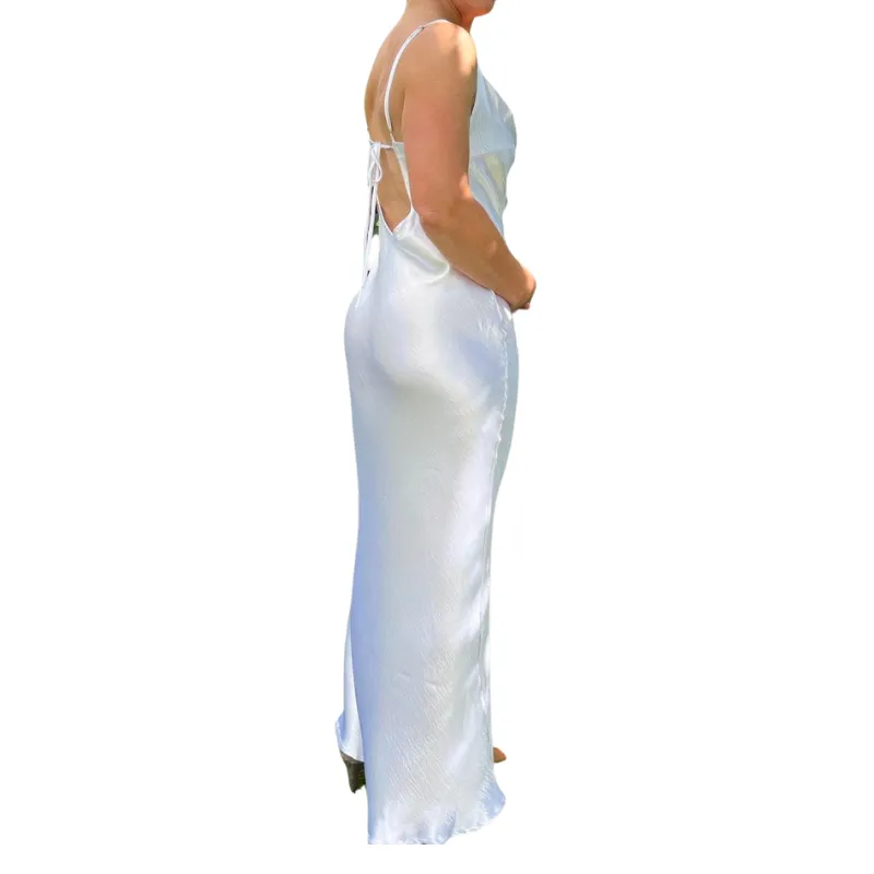 NEW White silky slip dress, size 12, hire $30