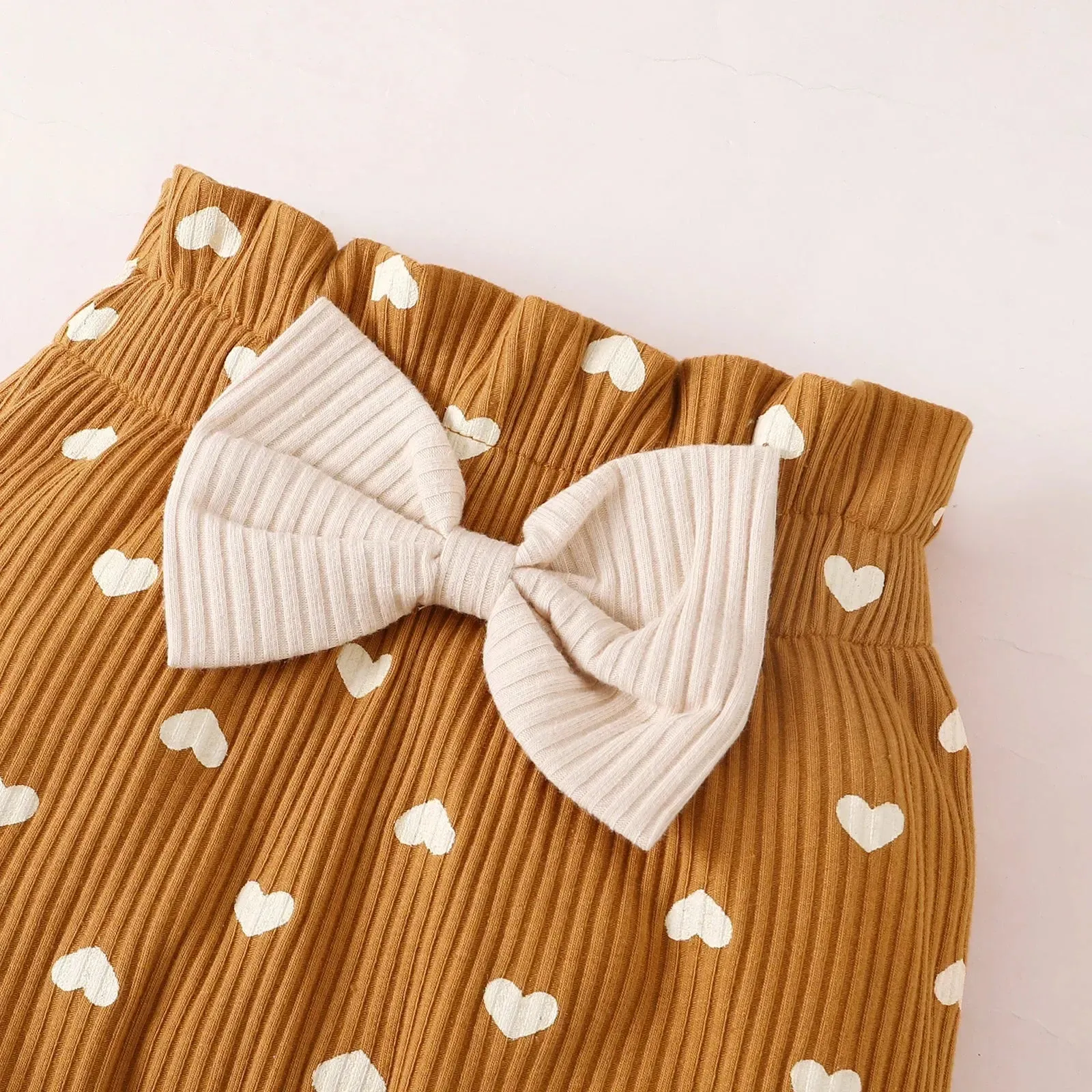 Newborn Girl 3PCS Set Ribbed Bodysuit