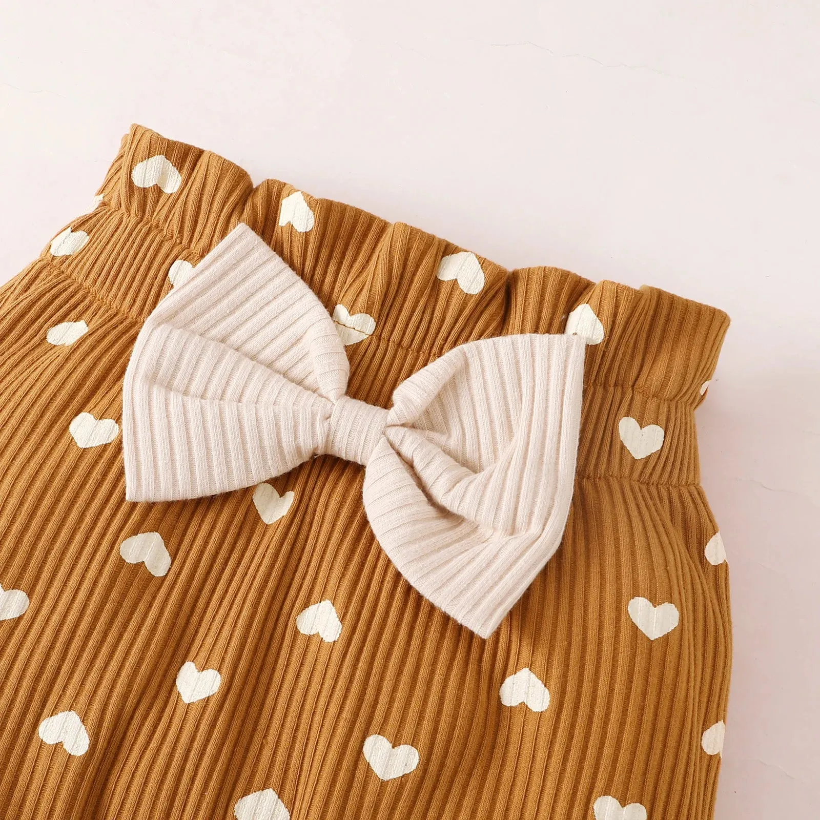 Newborn Girl 3PCS Set Ribbed Bodysuit