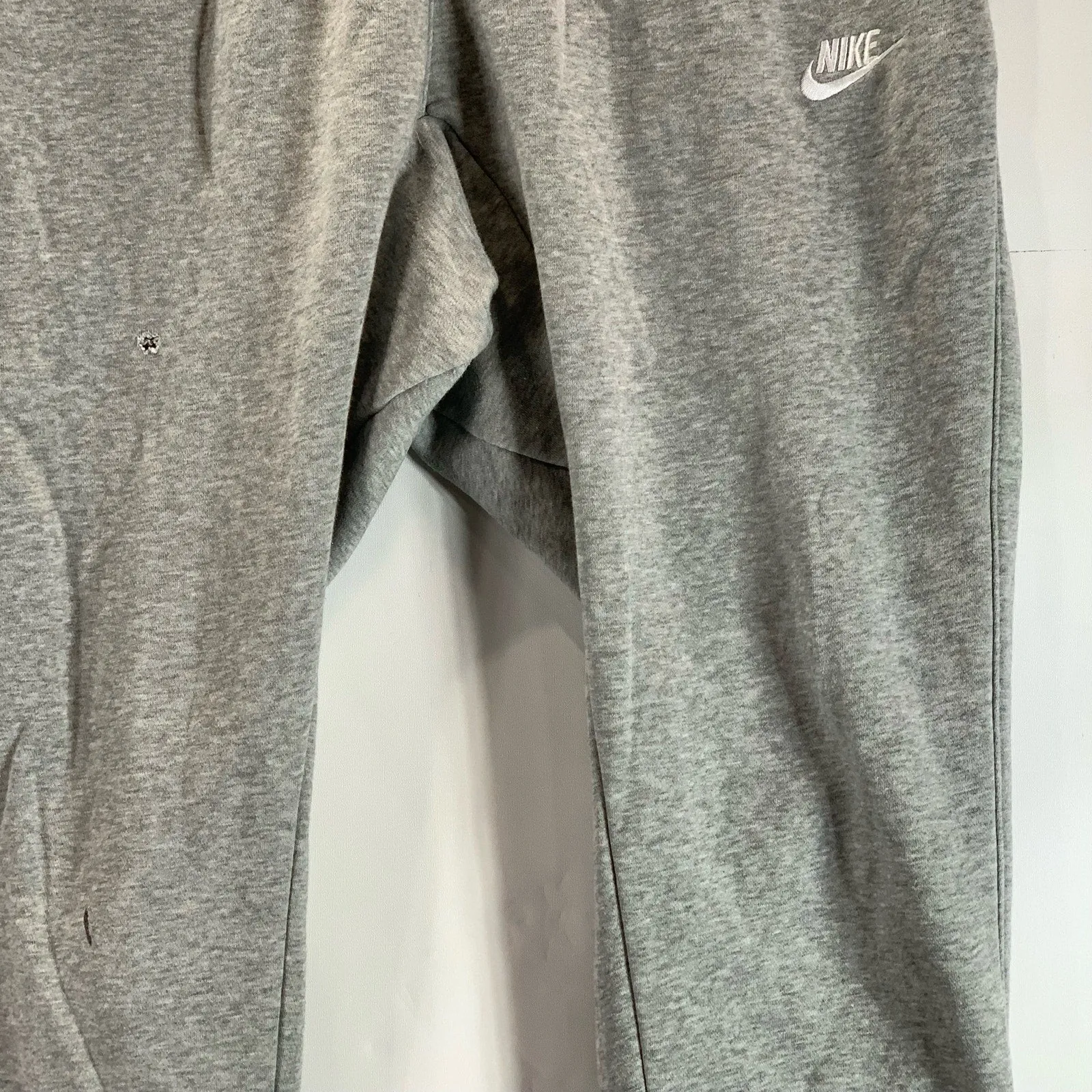 NIKE Men's Gray Club Fleece Drawstring Waist Pull-On Jogger Pants SZ L
