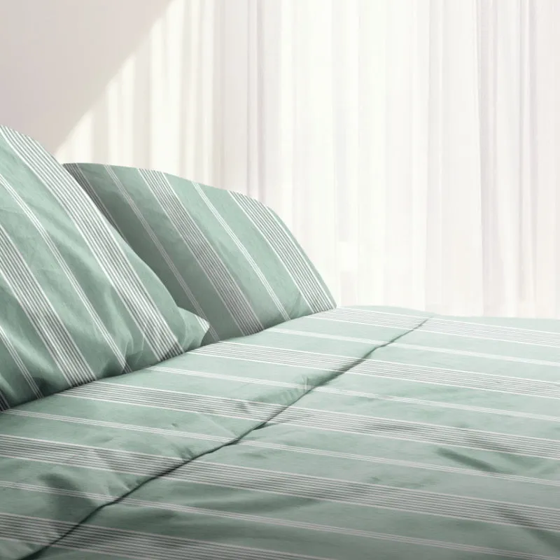 Odyssey Living Thermal Flannelette Printed Hamptons Stripe Sheet Set