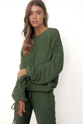 Olive Cashmere Joggers with Side Pockets