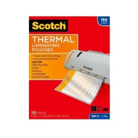 Open Box - Scotch 150ct Thermal Pouches Letter Size 3mm