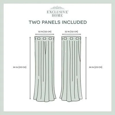 Open Box - Set of 2 (84"x52") Caterina Layered Solid Blackout with sheer top Curtain Panels Blush - Exclusive Home