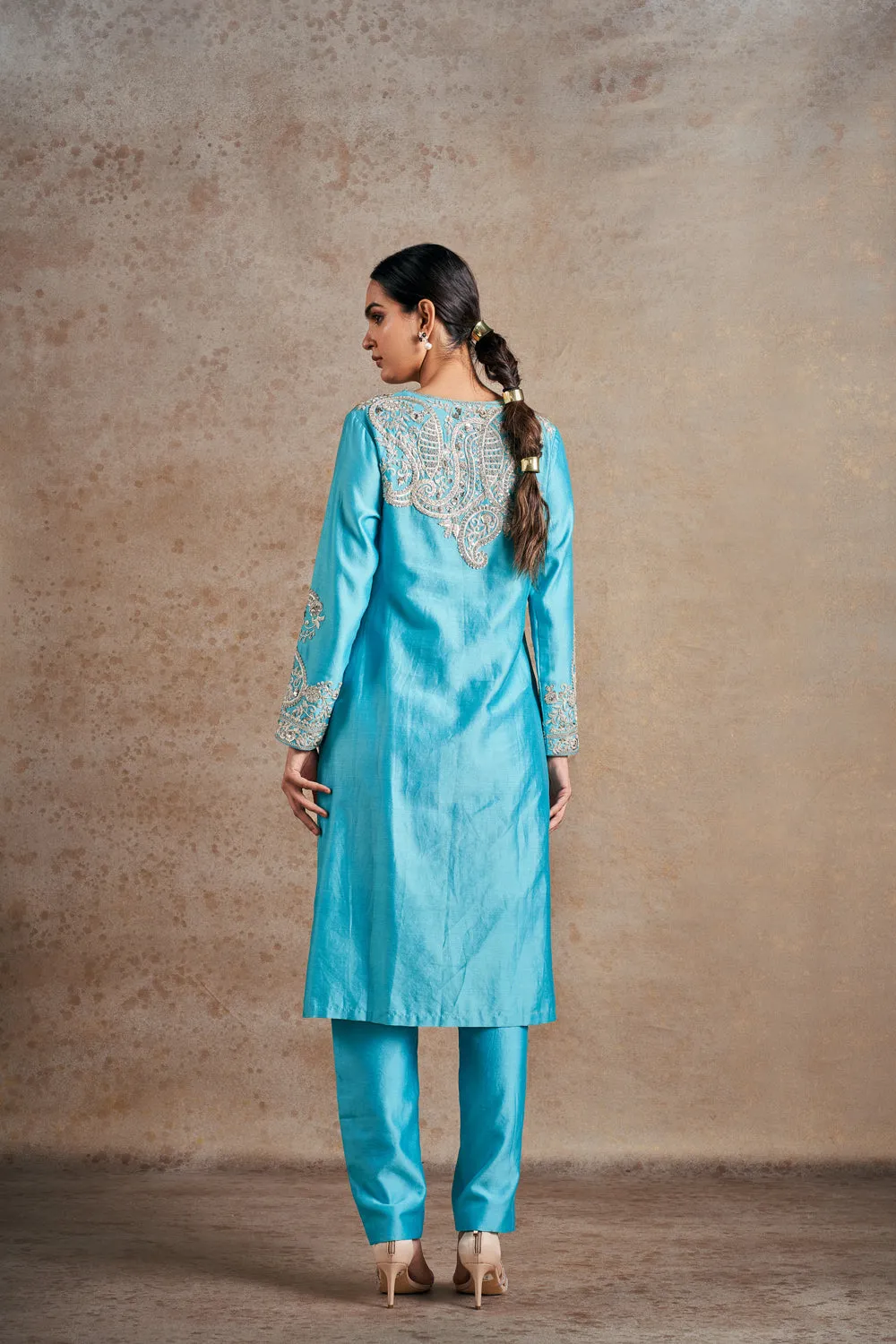 Pearl Hand Embroidered Kurta Set