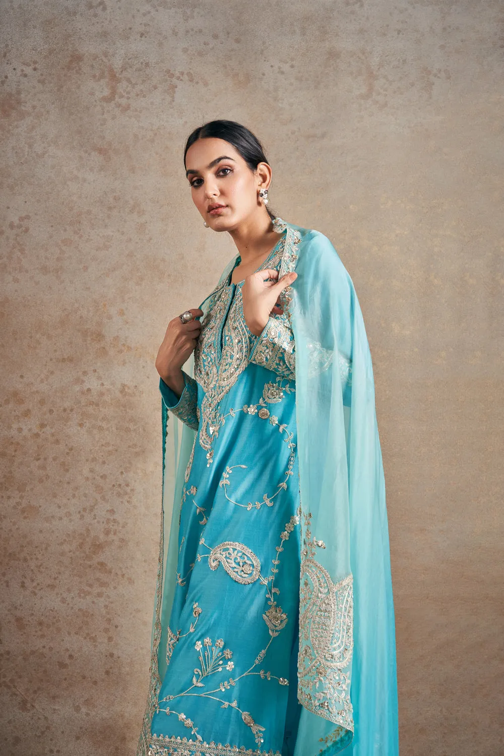 Pearl Hand Embroidered Kurta Set