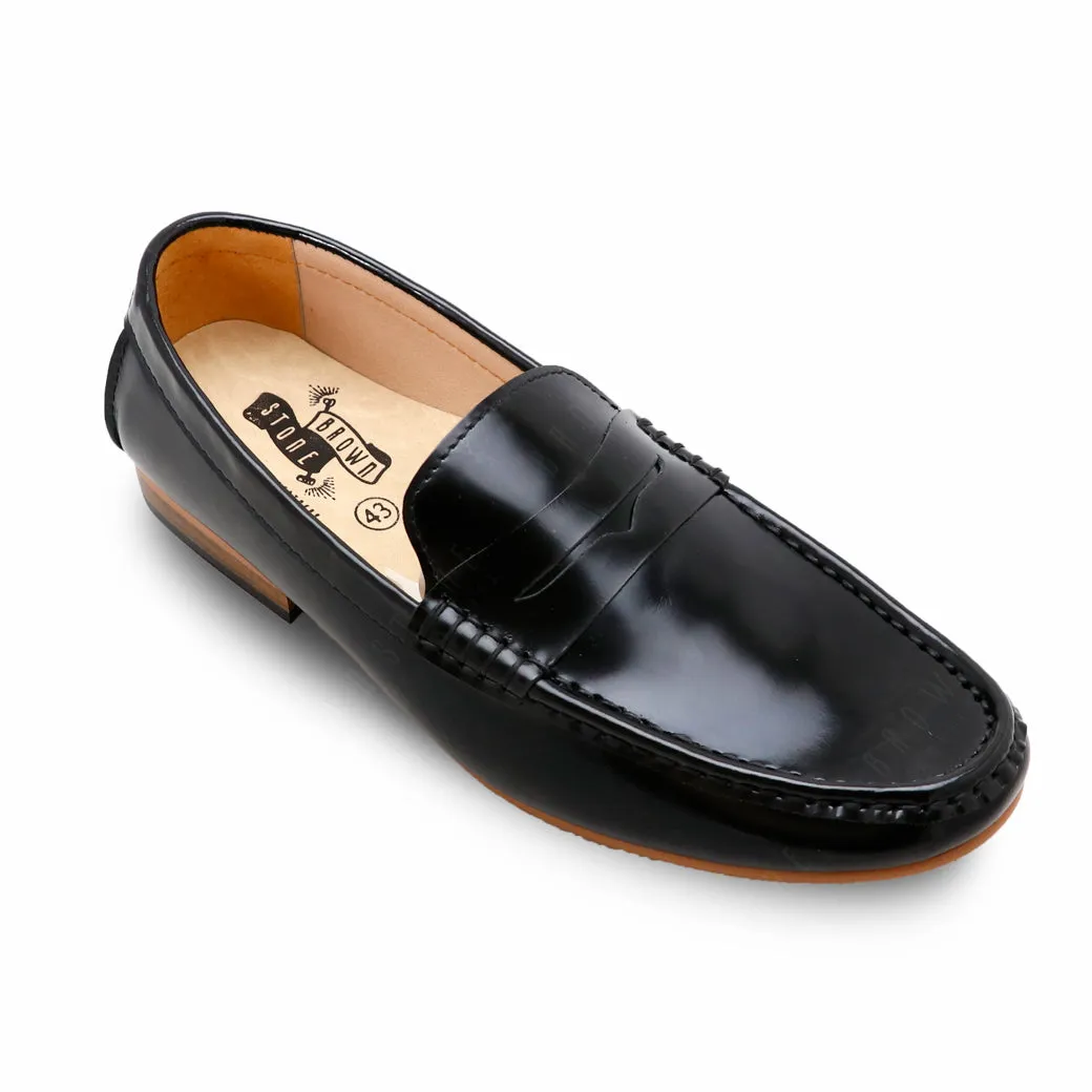 Penny Leather Loafer European Brush Off Clear Matte Black