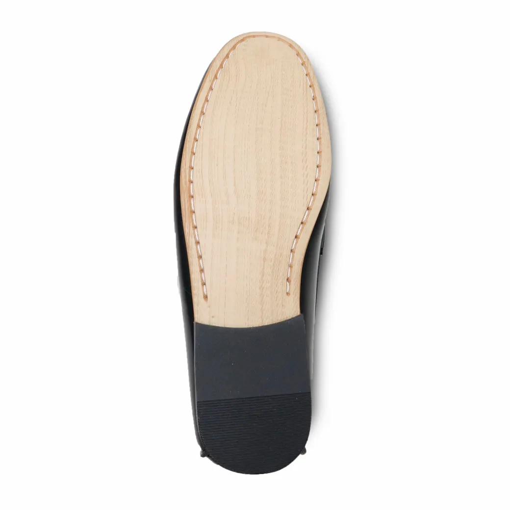 Penny Leather Loafer European Brush Off Clear Matte Black