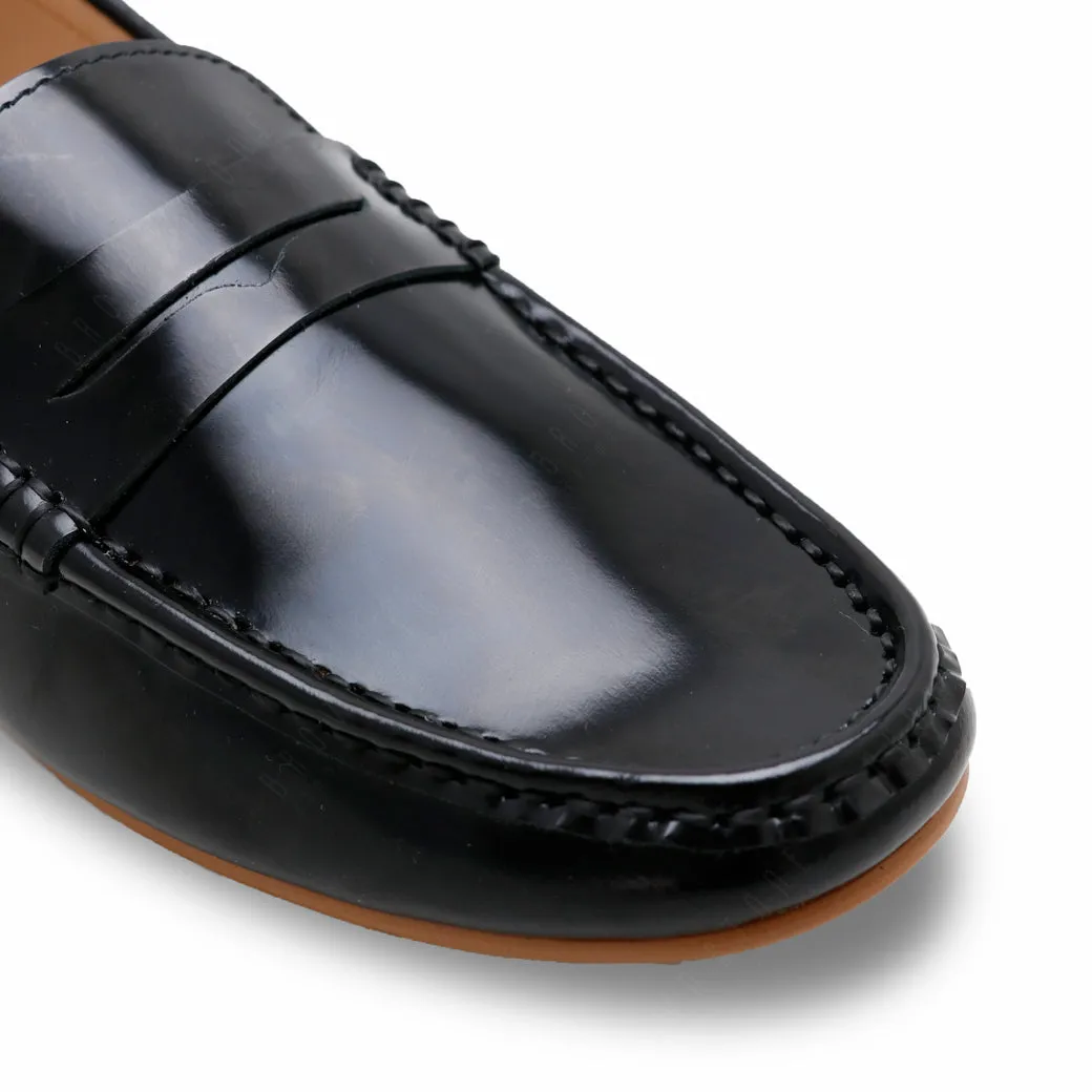 Penny Leather Loafer European Brush Off Clear Matte Black