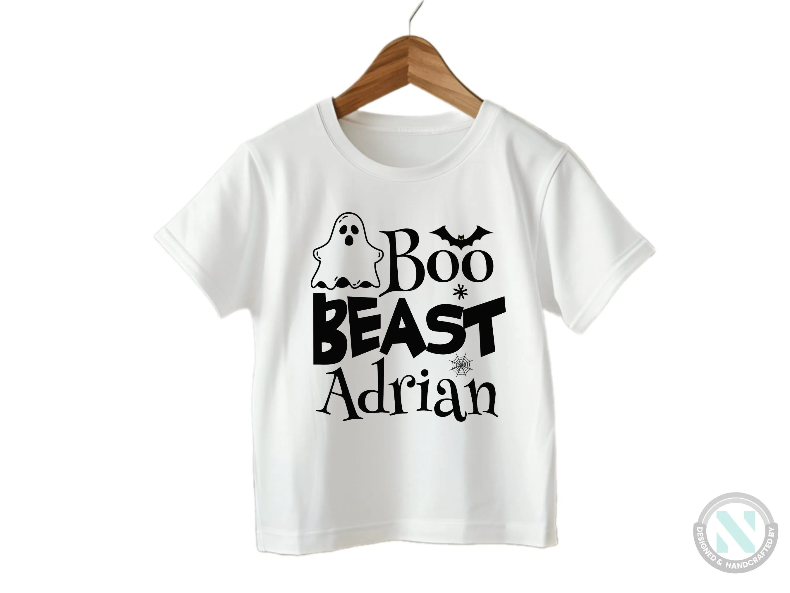 Personalize Name Halloween Baby Bodysuit Gift for Boys with “Boo Beast”