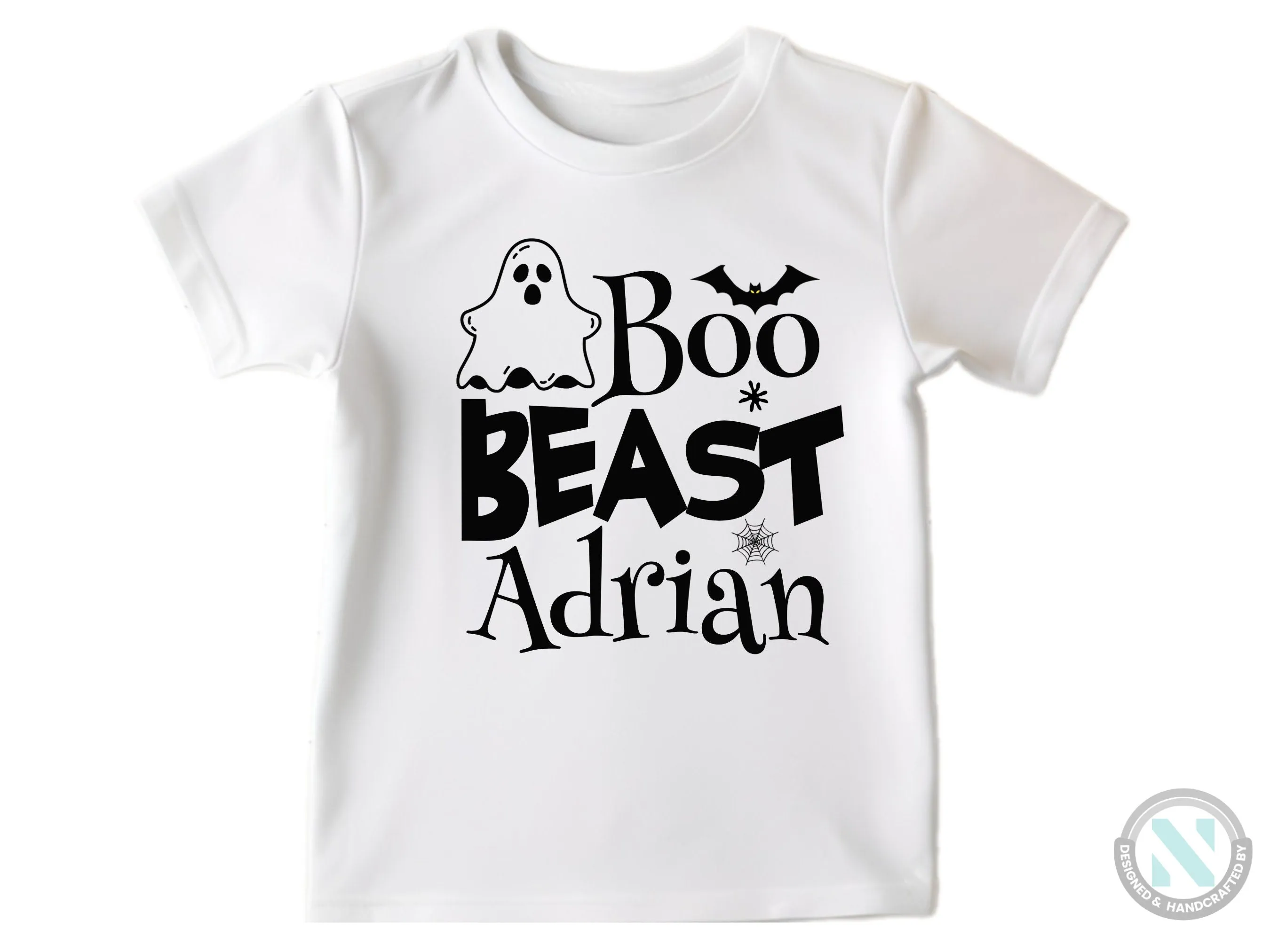 Personalize Name Halloween Baby Bodysuit Gift for Boys with “Boo Beast”