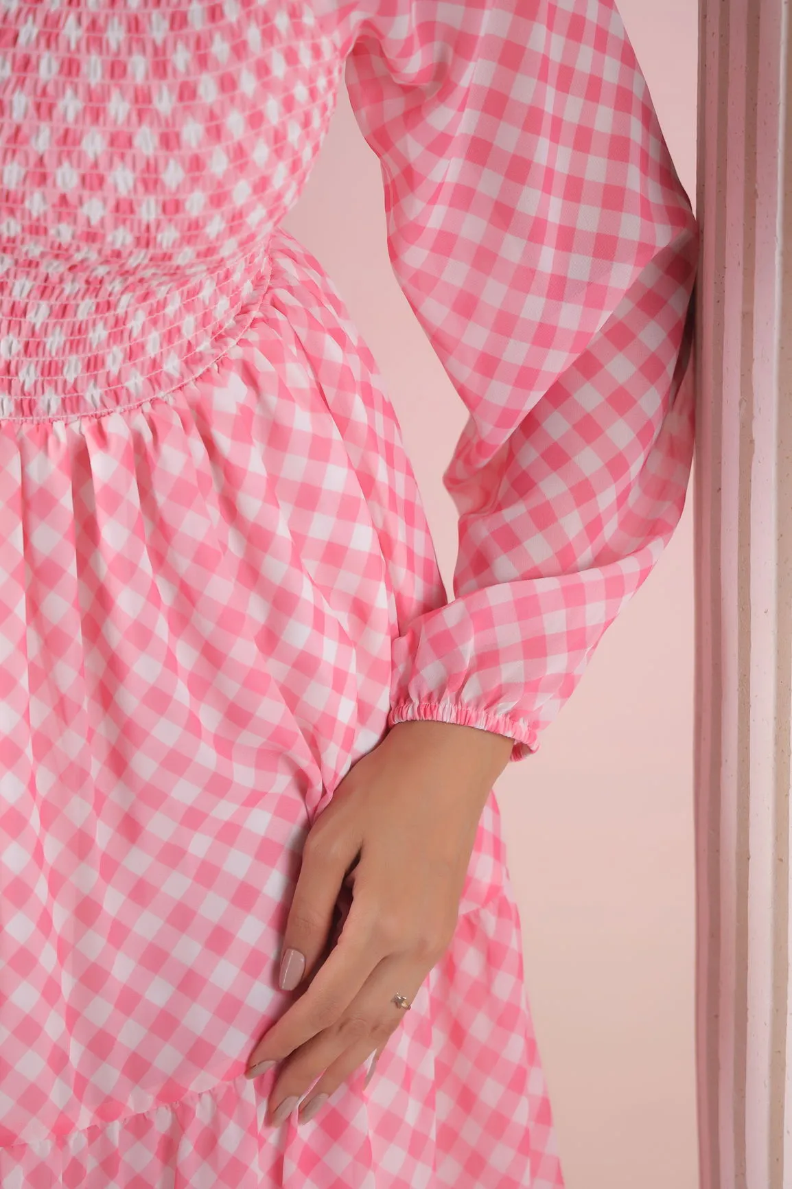 PINK GINGHAM MAXI