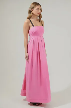 Pink Pleated Maxi Dress