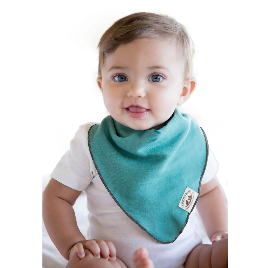 Poncho Baby Classic Bandana Bib - Reversible Emerald/Black