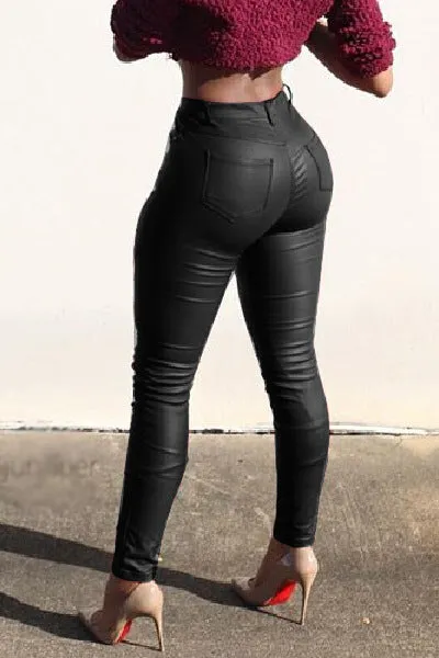 PU leather pants