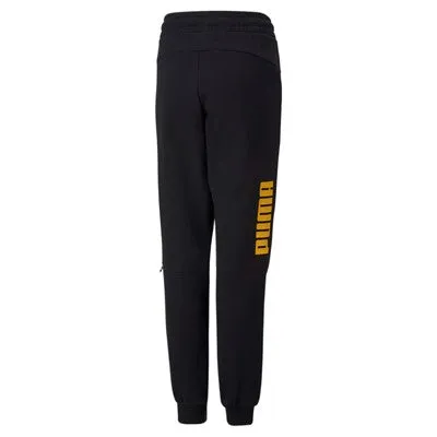 Puma pantalone in felpa con polsino Power Sweatpants FL B 670100 51 Black-Tangerine