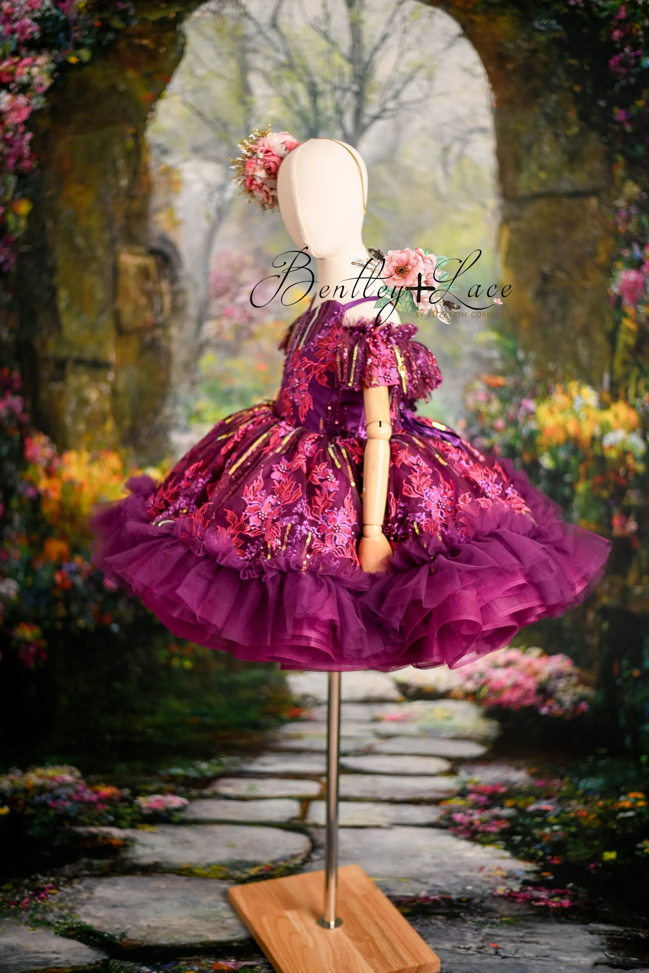 "Cotton Candy"- purple haze petal Length Dress ( 5 Year - 6 Year)