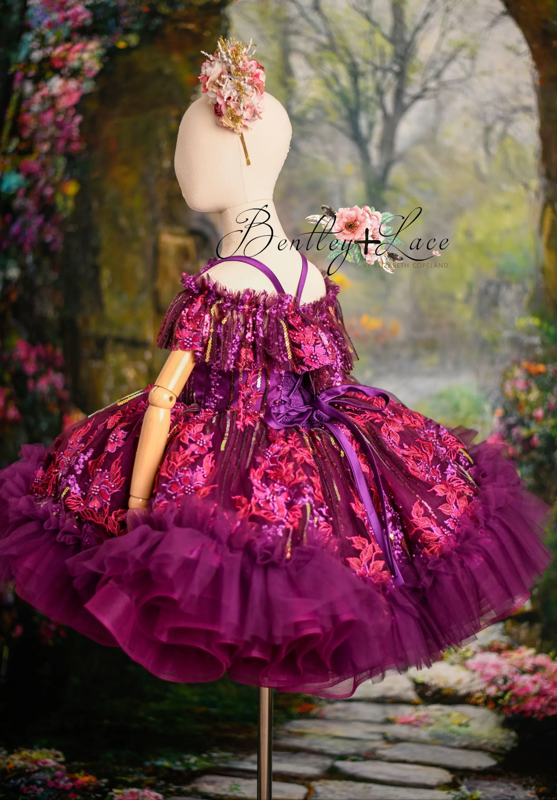 "Cotton Candy"- purple haze petal Length Dress ( 5 Year - 6 Year)