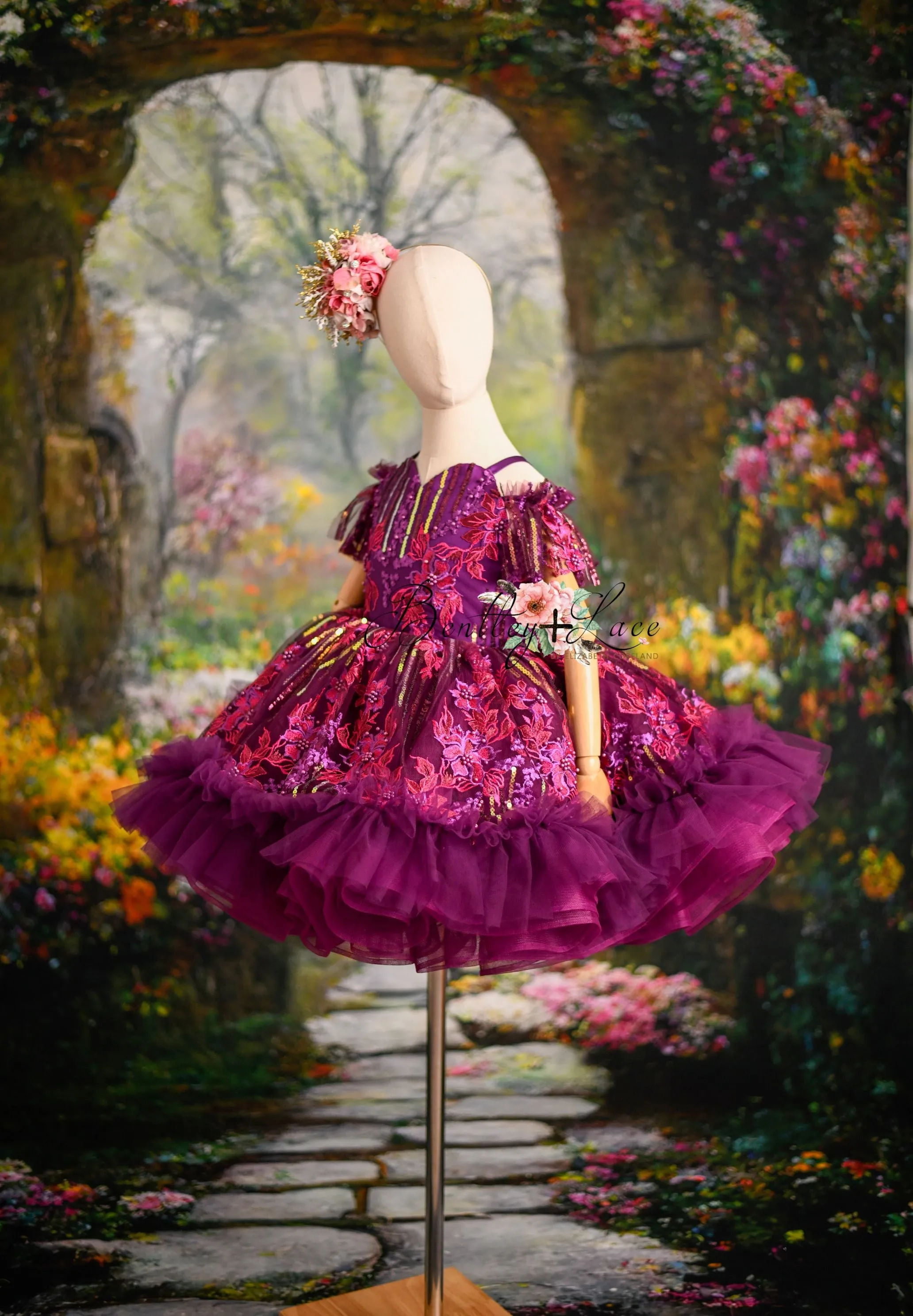 "Cotton Candy"- purple haze petal Length Dress ( 5 Year - 6 Year)