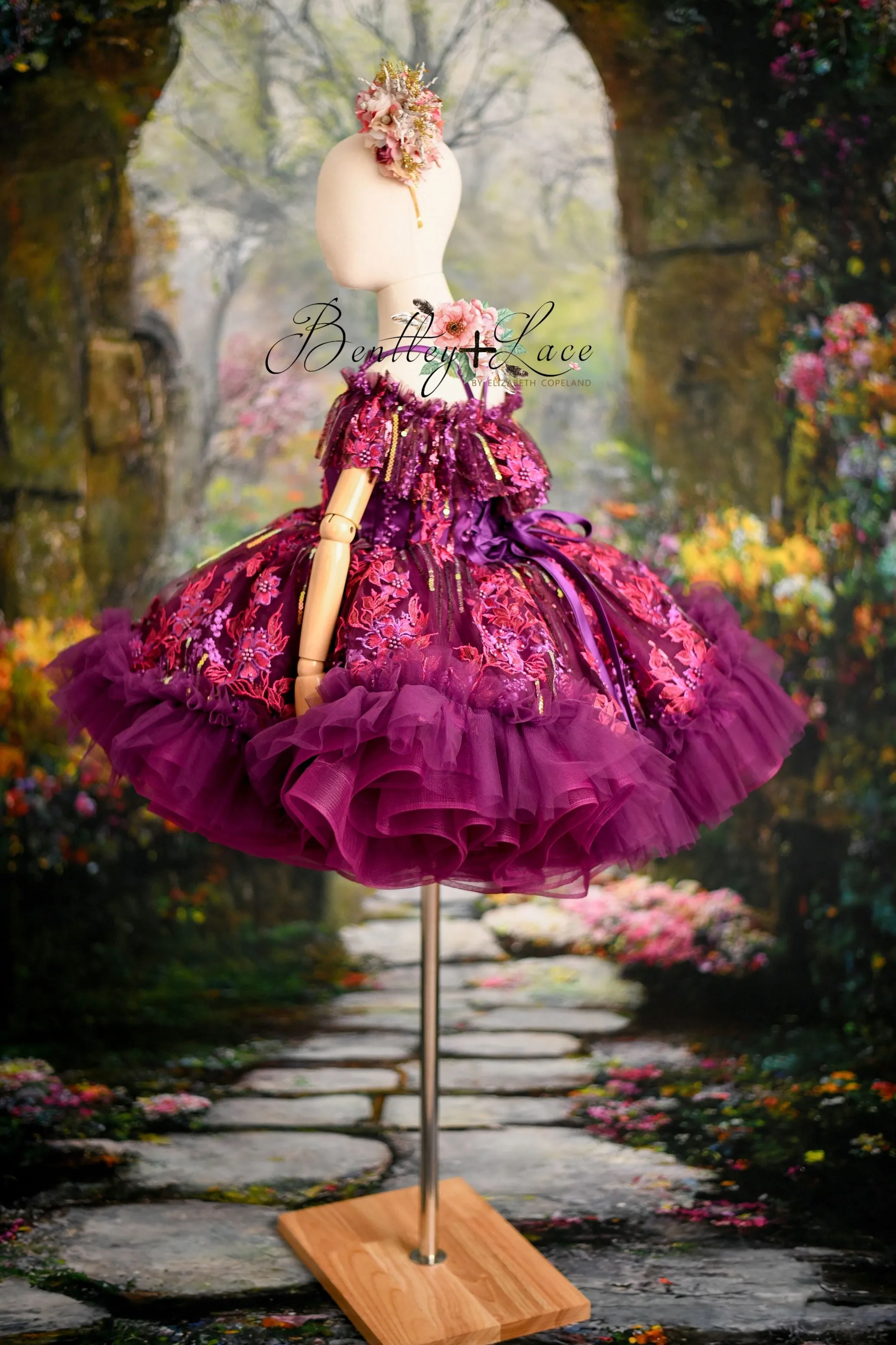"Cotton Candy"- purple haze petal Length Dress ( 5 Year - 6 Year)