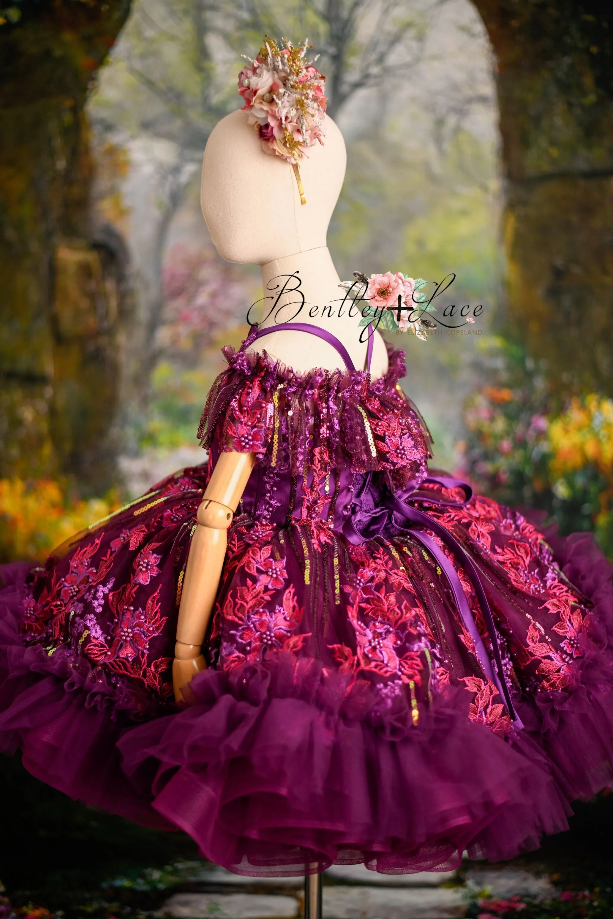 "Cotton Candy"- purple haze petal Length Dress ( 5 Year - 6 Year)