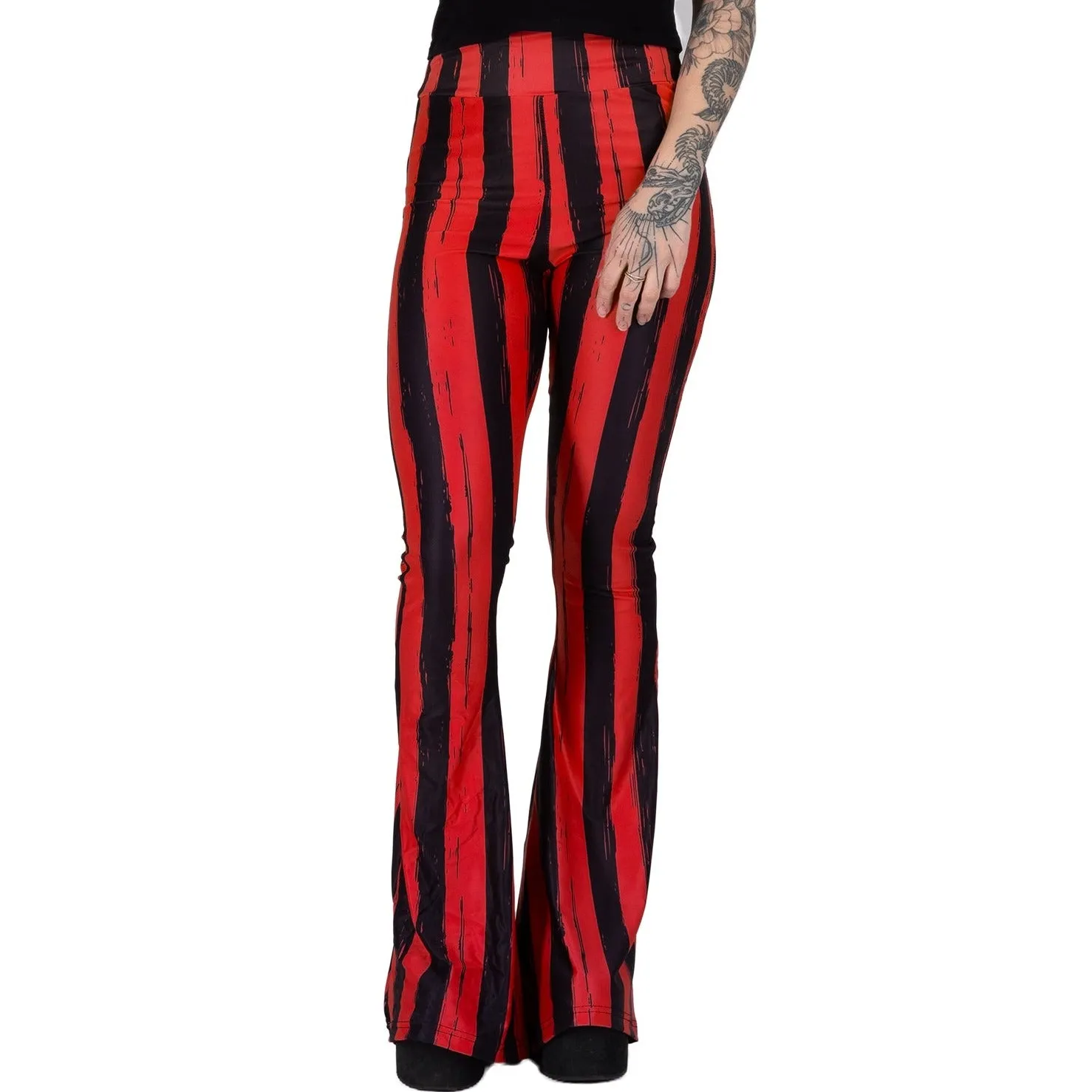 Red And Black Striped Hellz Bellz Flares