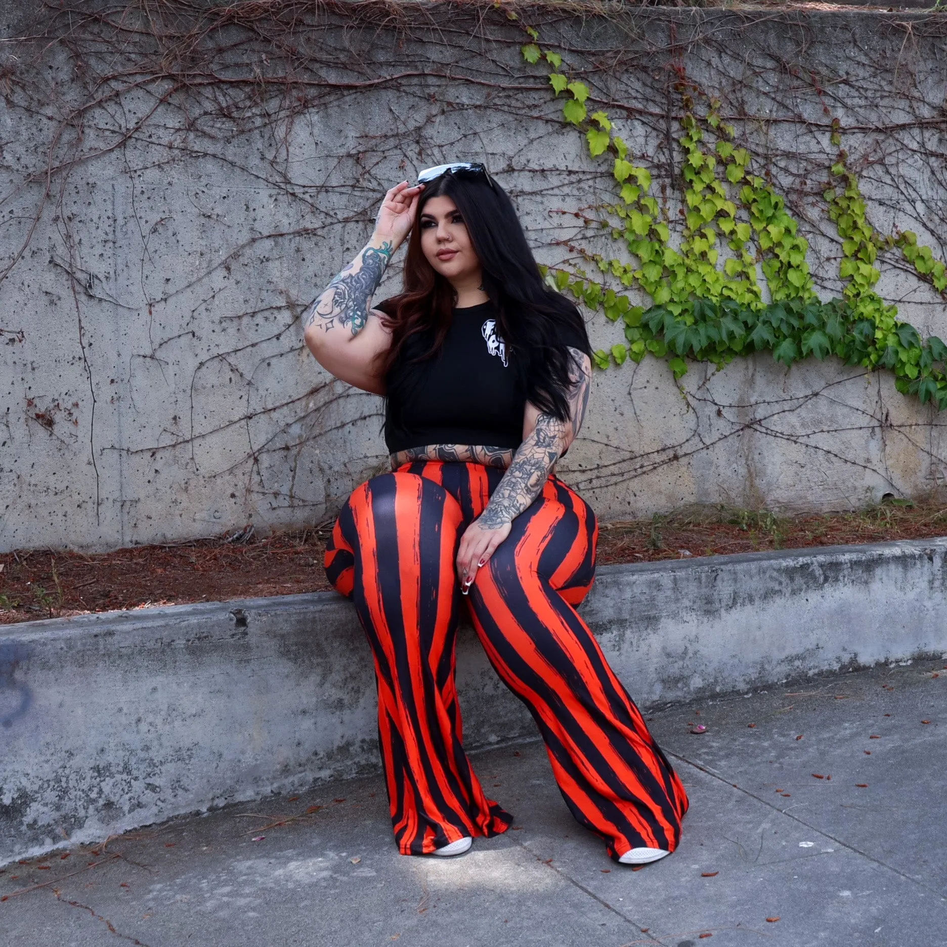 Red And Black Striped Hellz Bellz Flares