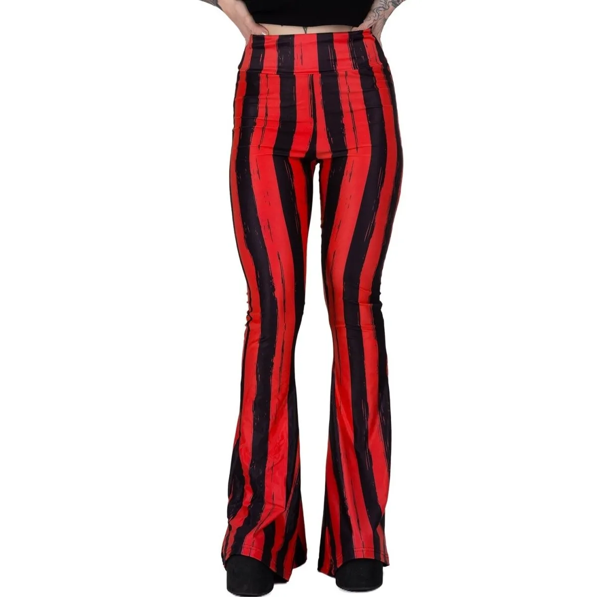 Red And Black Striped Hellz Bellz Flares