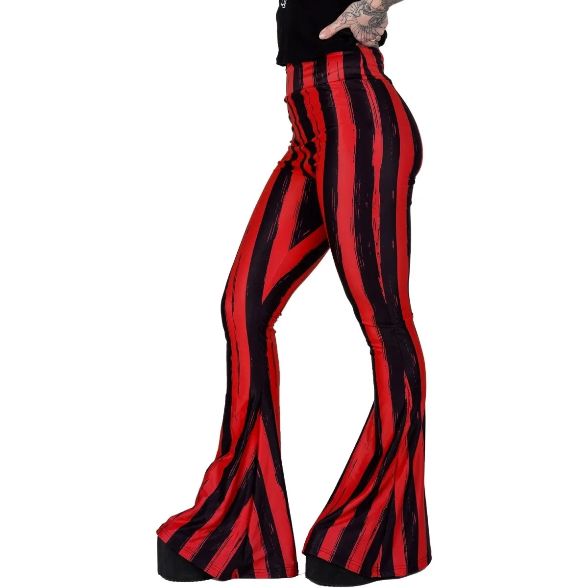 Red And Black Striped Hellz Bellz Flares