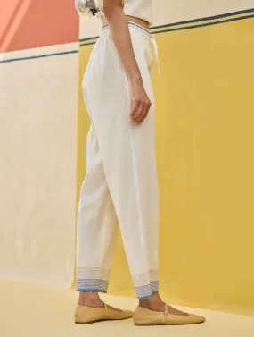 Reya Classic Border Pant - Ivory
