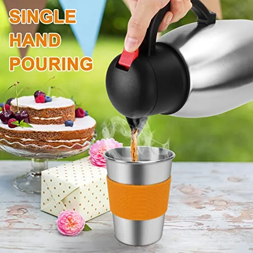 Rommeka 68oz Stainless Steel Thermal Coffee Carafe, Double Walled Vacuum Insulated Flask for Coffee, Water and Tea - Keeping Hot 12 Hour /Cold 24 Hour