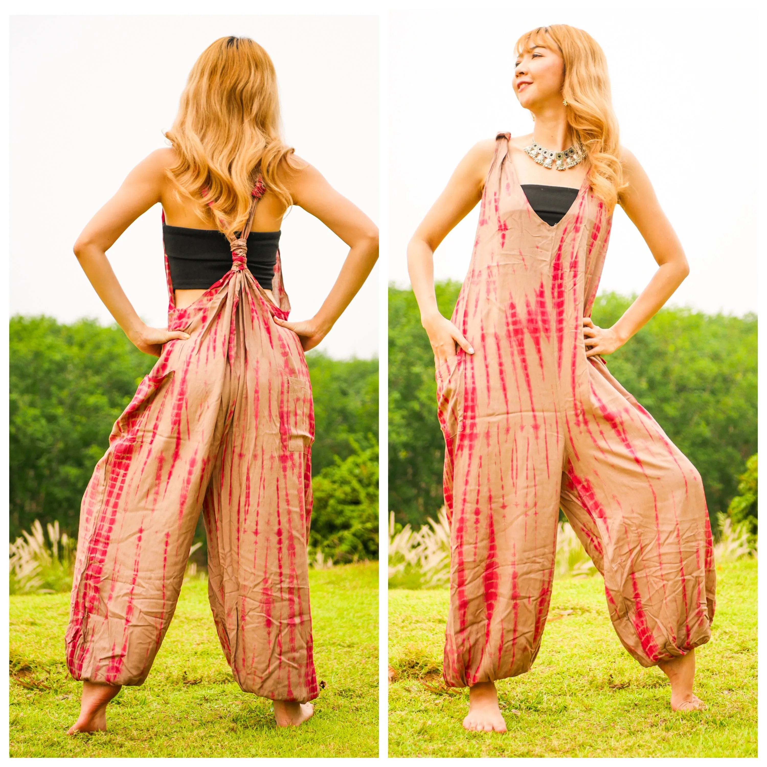 Sand Dunes Racerback Dungarees Jumpsuit Romper