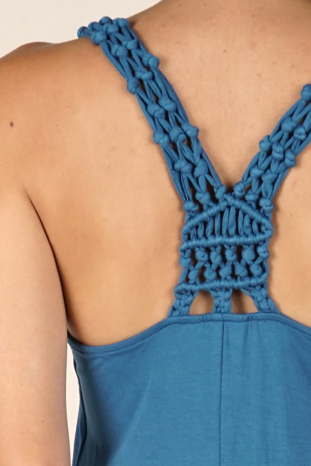 Scoopneck Crochet Racerback Sleeveless Maxi Dress