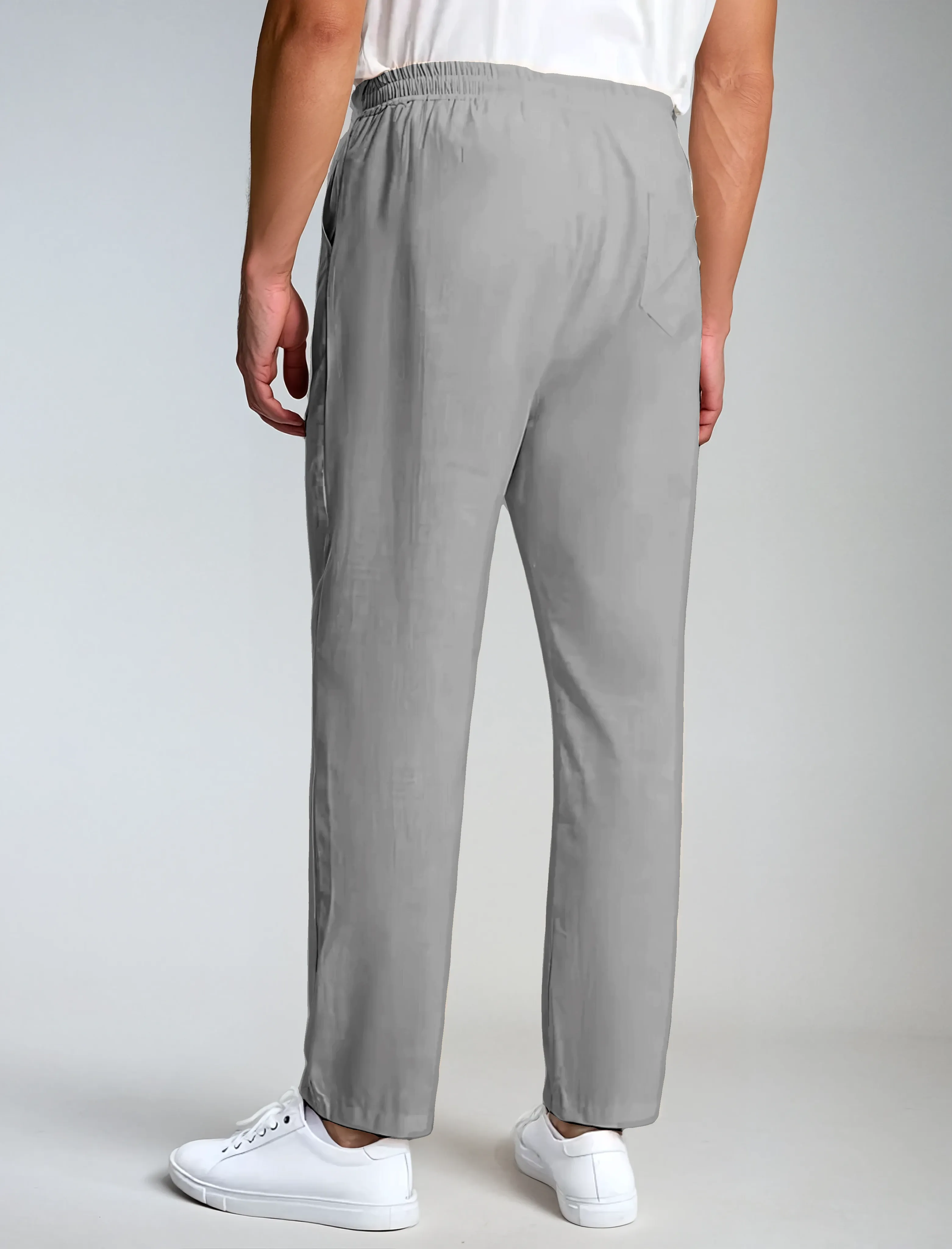 Sea Side Linen Pants - Gray