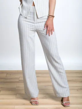 Sealed My Fate High Waist Pinstripe Linen Pants