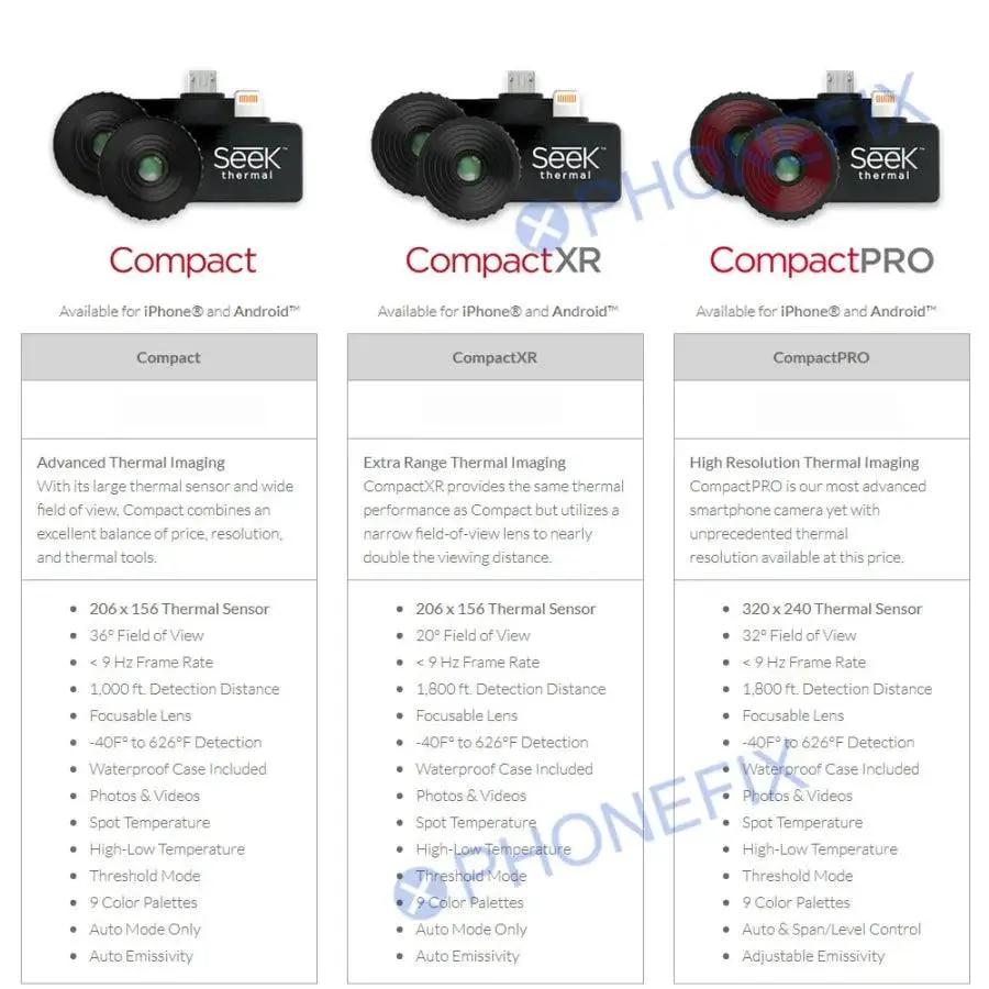 Seek Compact Thermal Camera IOS Android PCB Repair Detection Tool