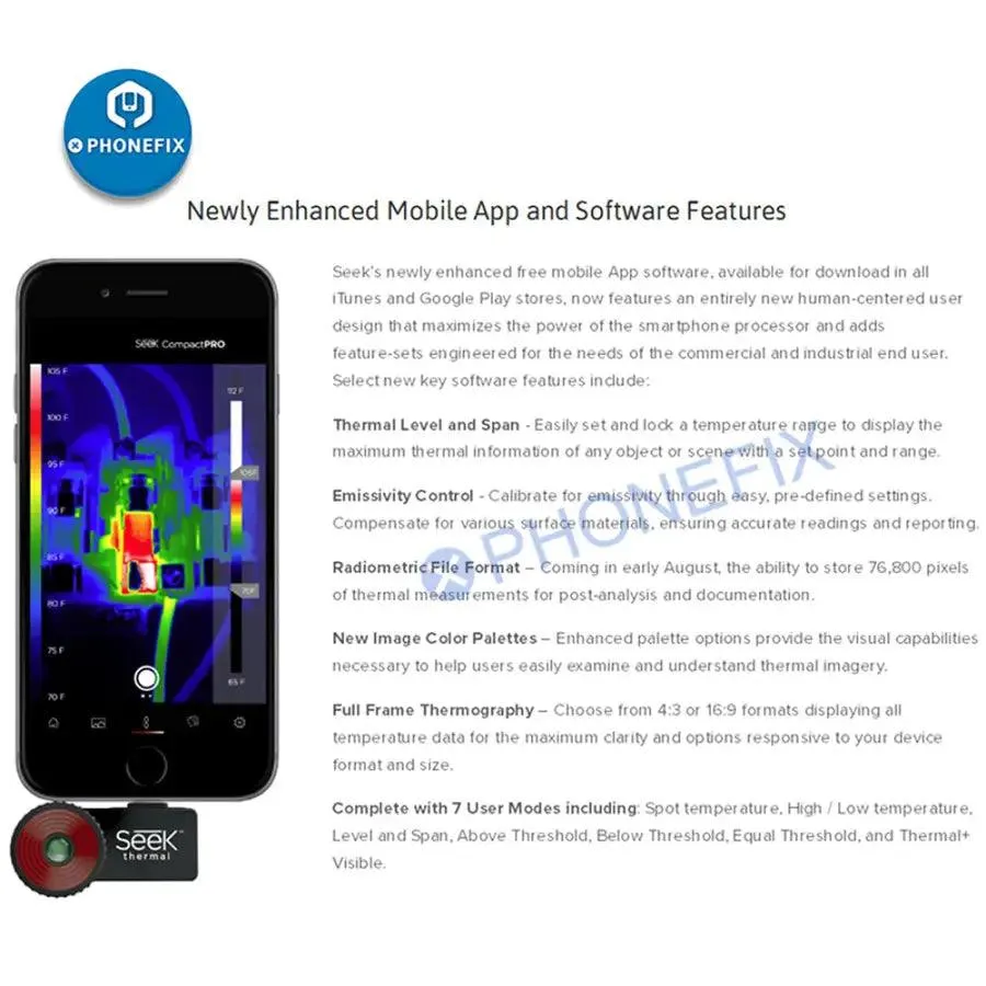 Seek Compact Thermal Camera IOS Android PCB Repair Detection Tool
