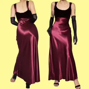 Silky red slip evening dress UK 14