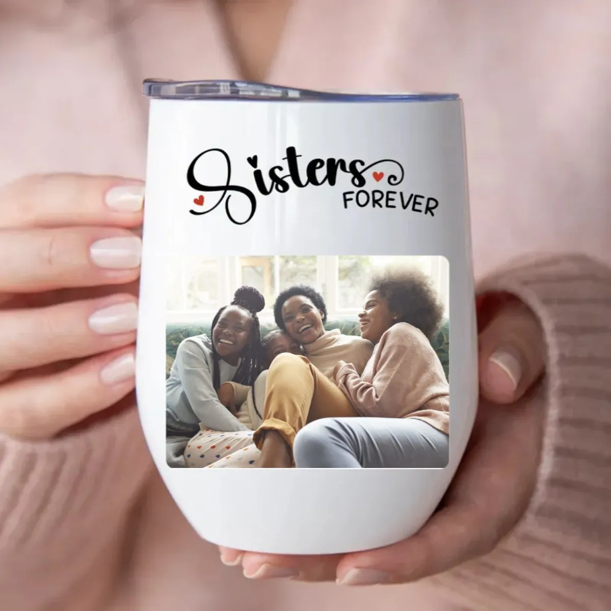 Sisters - Sisters Forever - Personalized Wine Tumbler (LH)