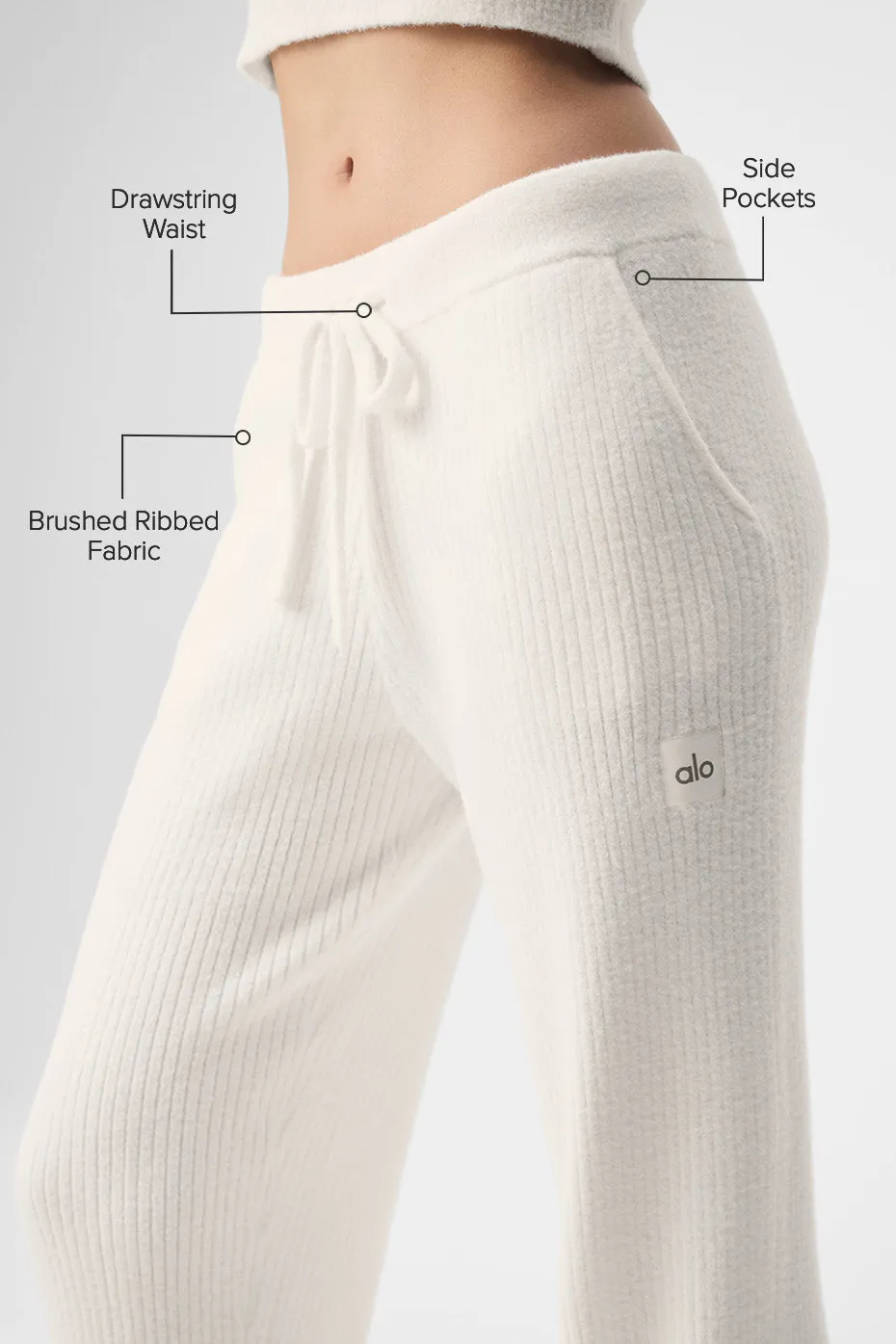 Snuggle Up Sweater High-Waist Wide Leg Pant - Ivory