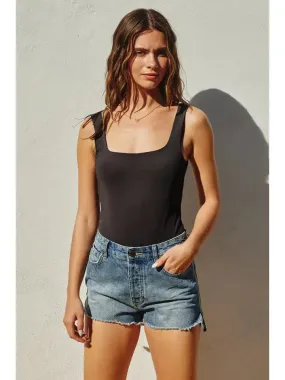 Square Neck Bodysuit • Black