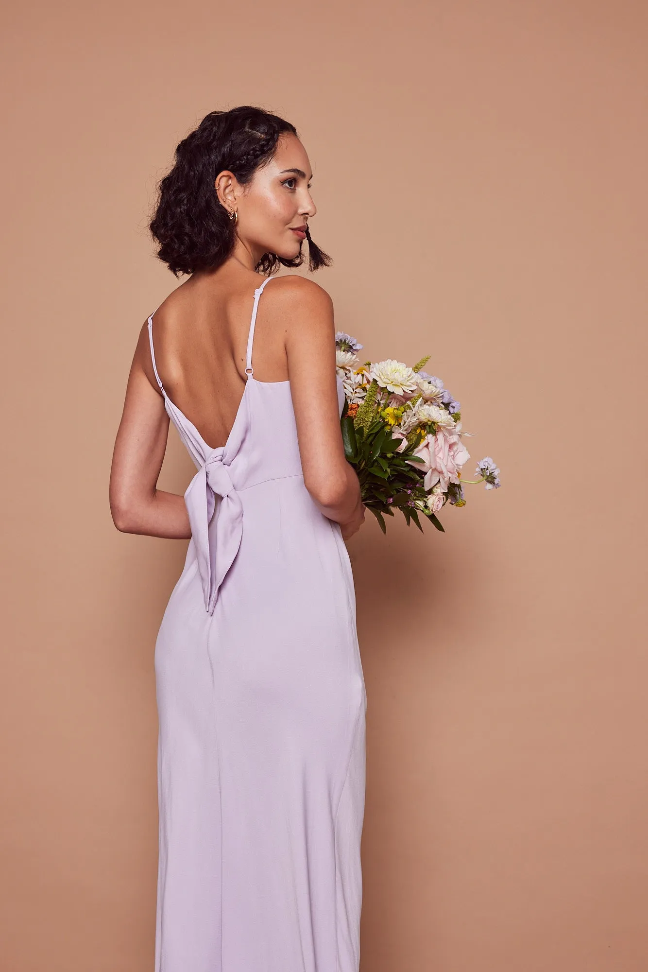 Stella Satin Slip Dress - Lilac